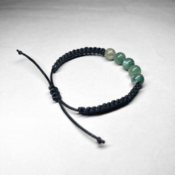 moss agate nylon bracelet：black / モスアゲートナイロンブレスレット 8mm 2枚目の画像