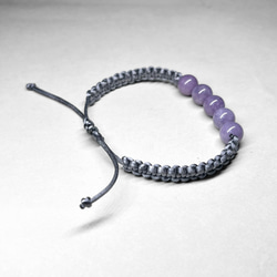 angelite nylon bracelet：gray / ラベンダーエンジェライトナイロンブレスレット 8mm 2枚目の画像