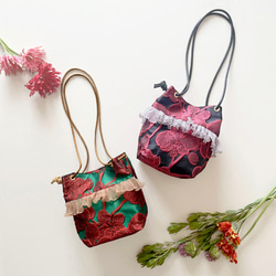 【受注生産】 斜めがけにも！2way ethnic flower mini bag 1枚目の画像