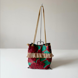 【受注生産】 斜めがけにも！2way ethnic flower mini bag 7枚目の画像