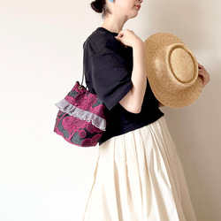 【受注生産】 斜めがけにも！2way ethnic flower mini bag 13枚目の画像