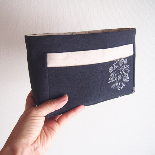 Sタイプ:バッグインバッグ・カバンの中すっきり！刺繍炭黒