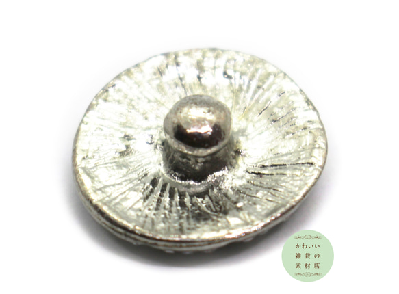 19mm クリスタルラインストーンがびっしりついたバスケットボールの銀古美のスナップボタン #BUS-0007 2枚目の画像