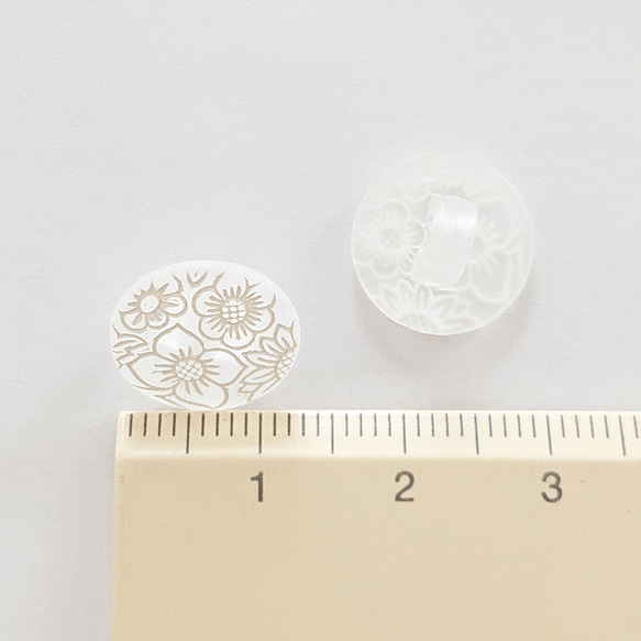 プラスチックボタン フロストのお花 12mm 6個　ab-384 3枚目の画像