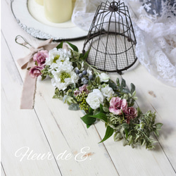 新品未使用☆リース☆フラワーガーランド ナチュラルホワイトフラワーガーランド | flower arrangement Sibe.