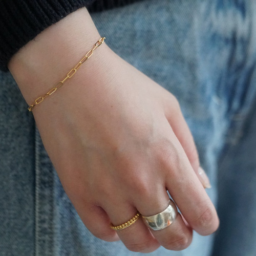 ブレスレット ノーブランド ハンドメイド オーダー バングル チェーン リンク ステンレスブレスレット リンクチェーンブレスレット 金属アレルギー 316L