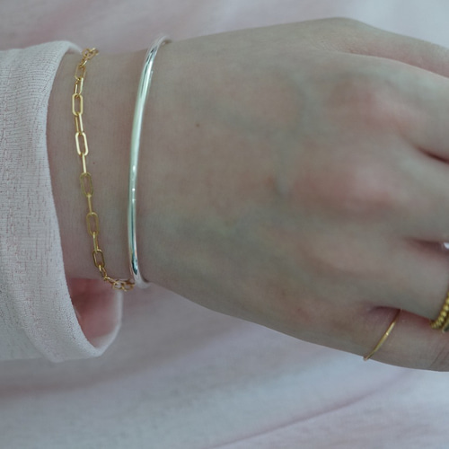 送料無料】K18 クリップチェーン ブレスレット 幅2.64mm ブレスレット