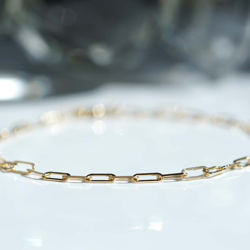 送料無料】K18 クリップチェーン ブレスレット 幅2.64mm ブレスレット