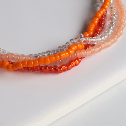 オレンジ Color scheme necklace 金属アレルギー対応 かぶるタイプ ガラスビーズ ロングネックレス 7枚目の画像