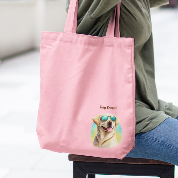 【 グラサン ラブラドールレトリバー 】  キャンバス トートバッグ　犬　ペット　うちの子　プレゼント　ギフト　母の日 3枚目の画像