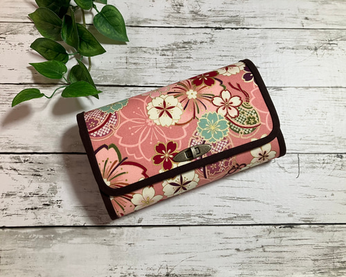 ハンドメイド 長財布 お財布バッグ やりくり財布 マスク入れ