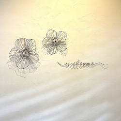 【受注制作】お花のウォールアート　Lサイズ　ワイヤーアート 5枚目の画像