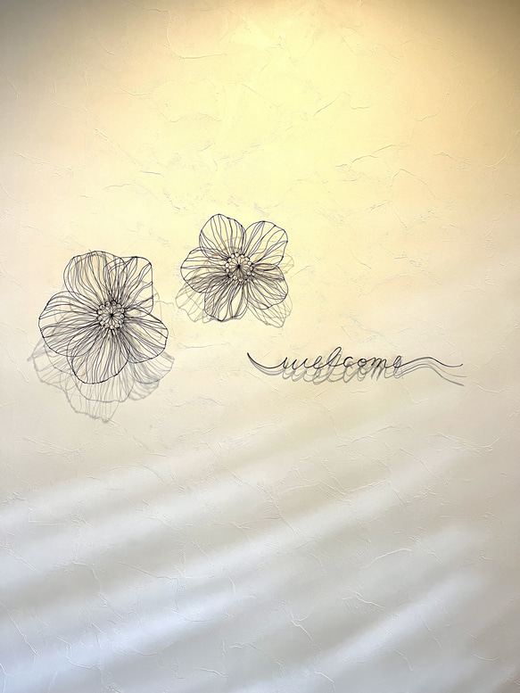 【受注制作】お花のウォールアート　Lサイズ　ワイヤーアート 5枚目の画像