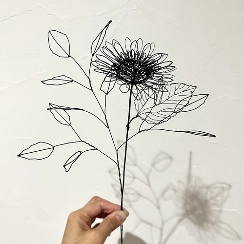 受注制作】ミニ 向日葵 ひまわり 一輪挿し ワイヤーアート
