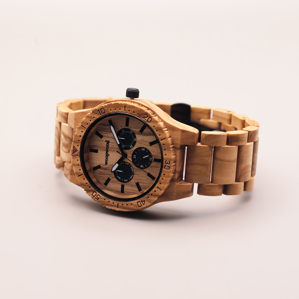 木製腕時計 UKA OLIVE 腕時計 木の時計 オリーブ 9枚目の画像