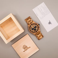木製腕時計 UKA OLIVE 腕時計 木の時計 オリーブ 3枚目の画像