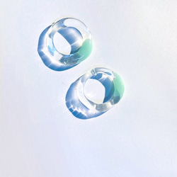melt（clear×green）/ガラスのリング 2枚目の画像