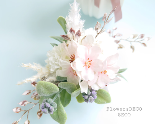 Memorial Flower 桜＆菊【アーティシャルフラワー】 mini wide