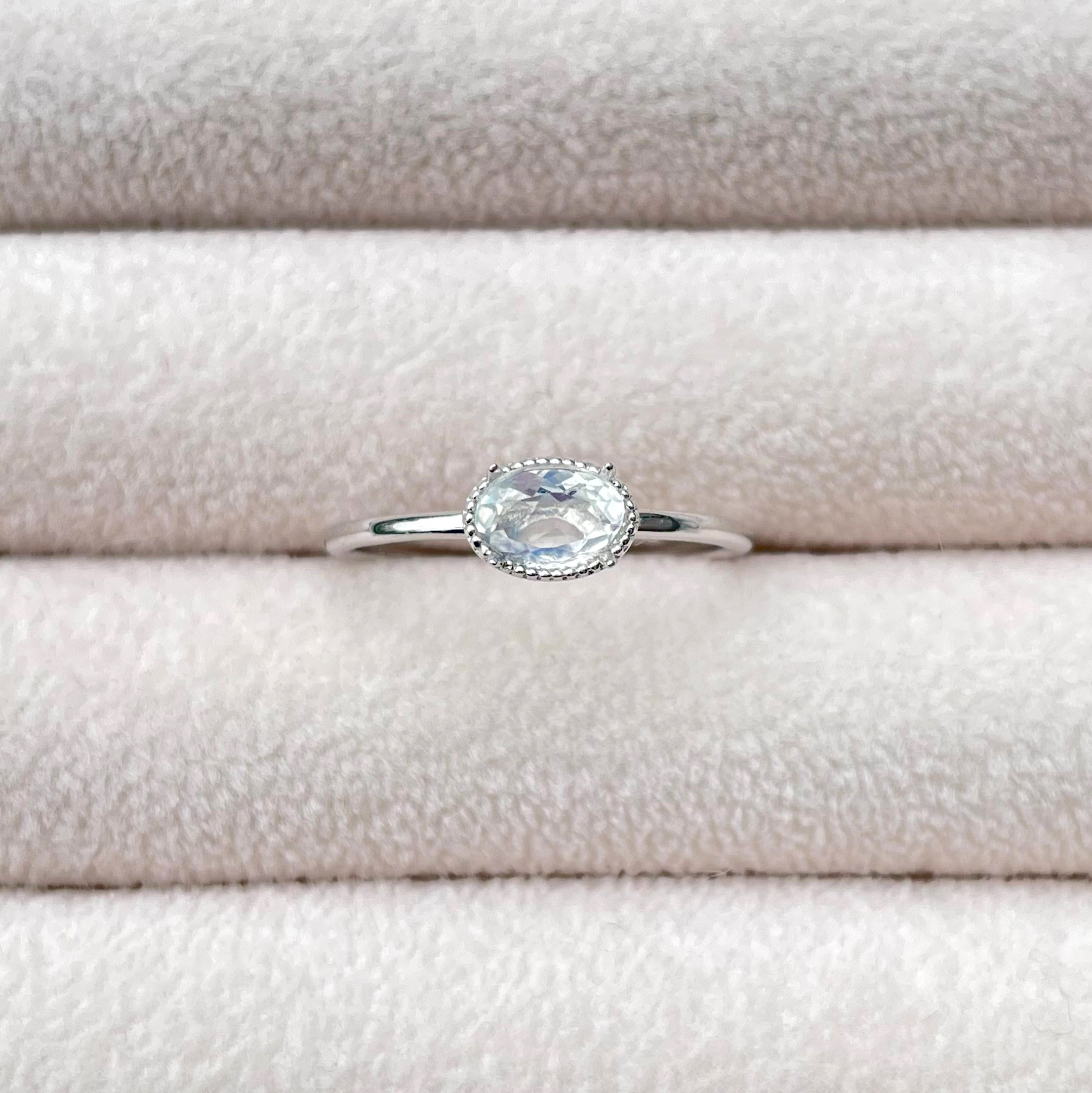 ムーンストーン☆天然石リング／SV925 k18オリジナルリング／Anuenue