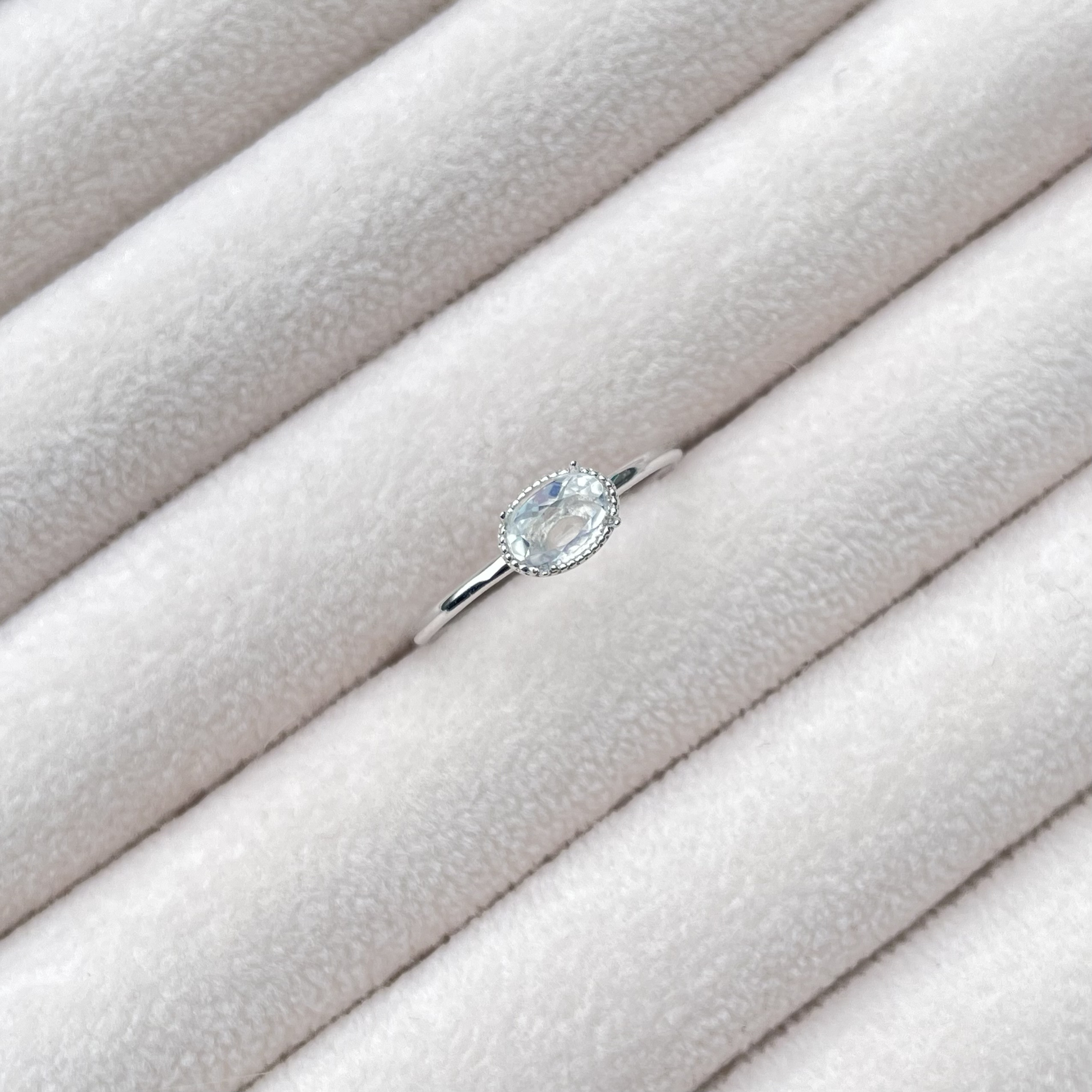 ムーンストーン☆天然石リング／SV925 k18オリジナルリング／Anuenue