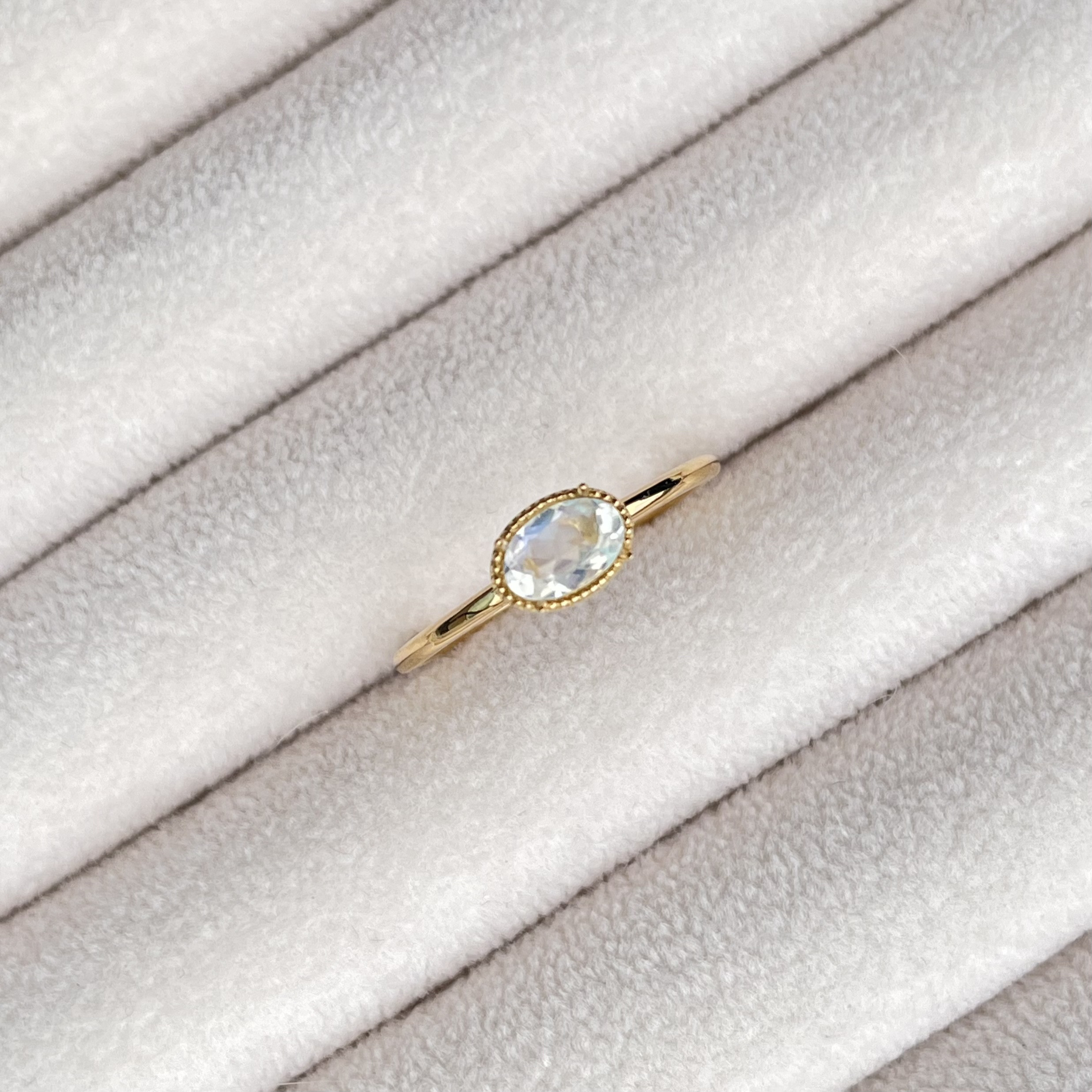 ムーンストーン☆天然石リング／SV925 k18オリジナルリング／Anuenue