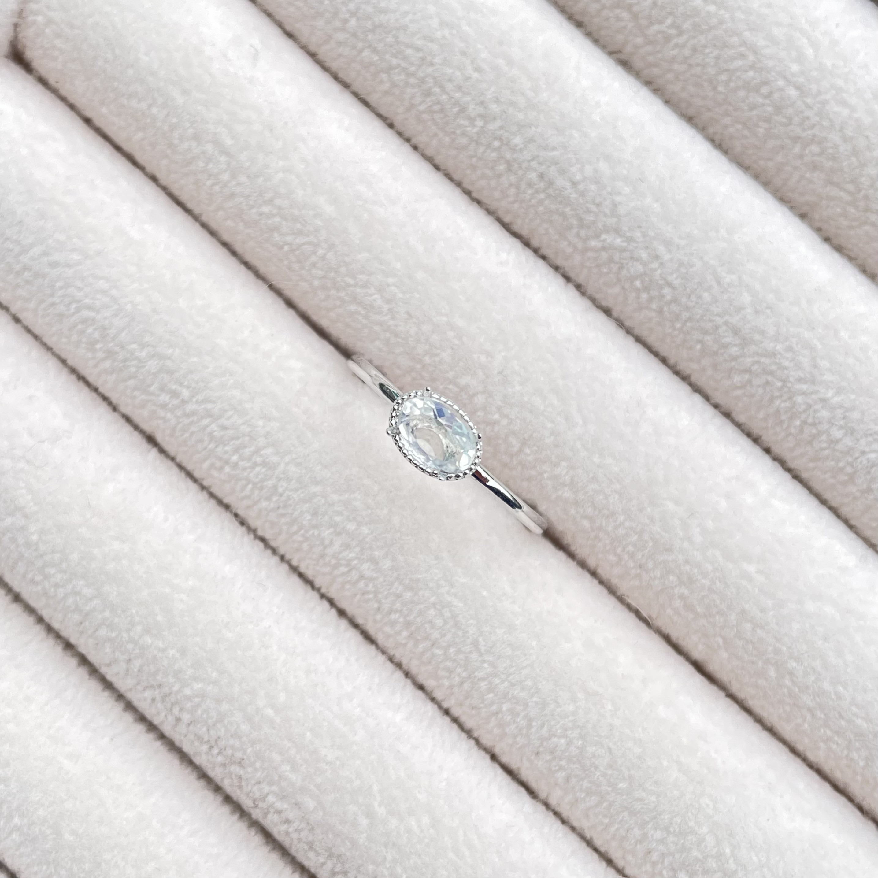 ムーンストーン☆天然石リング／SV925 k18オリジナルリング／Anuenue