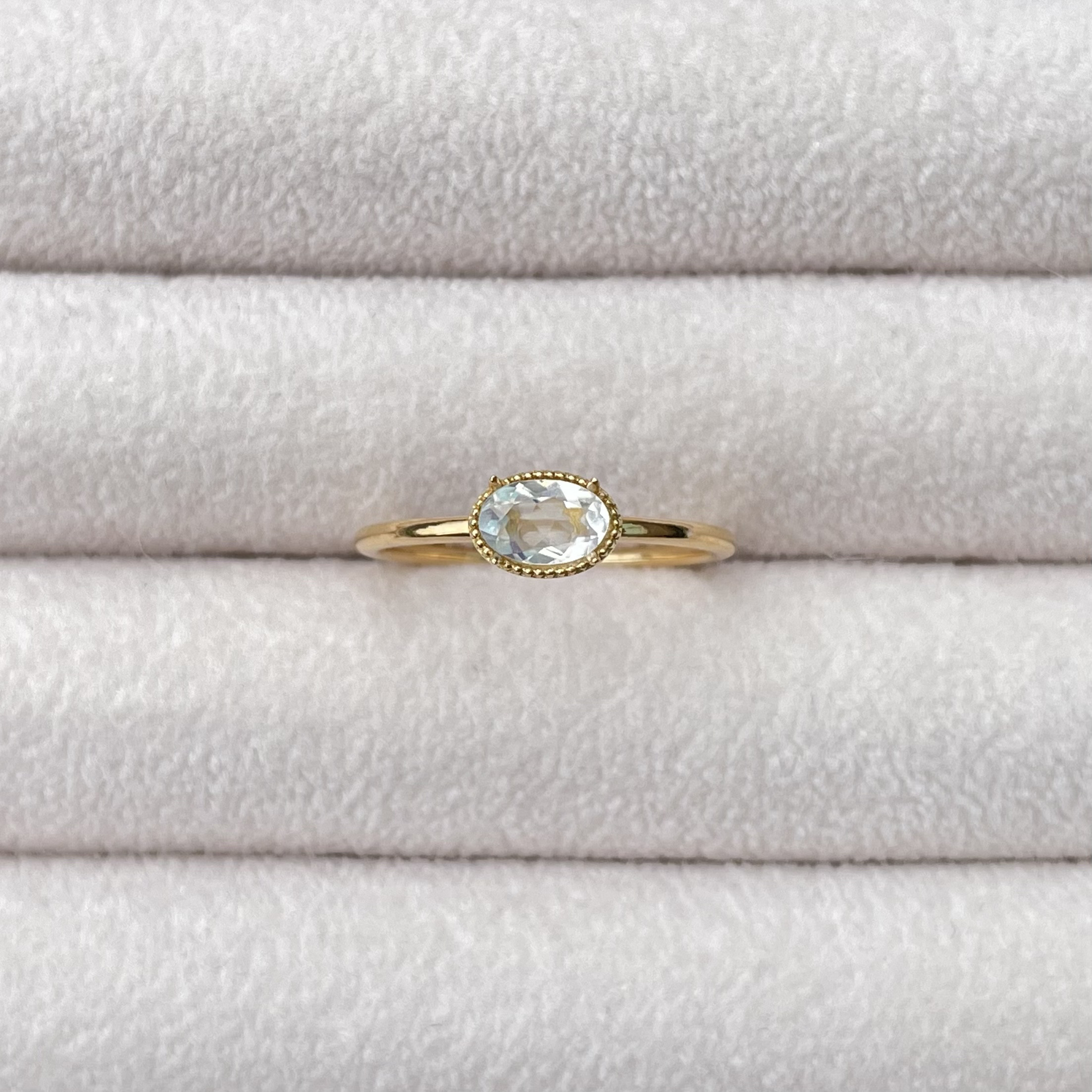 ムーンストーン☆天然石リング／SV925 k18オリジナルリング／Anuenue