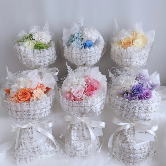 ツイードブーケ【Mサイズ】 プリザーブドフラワー magnifique 通販