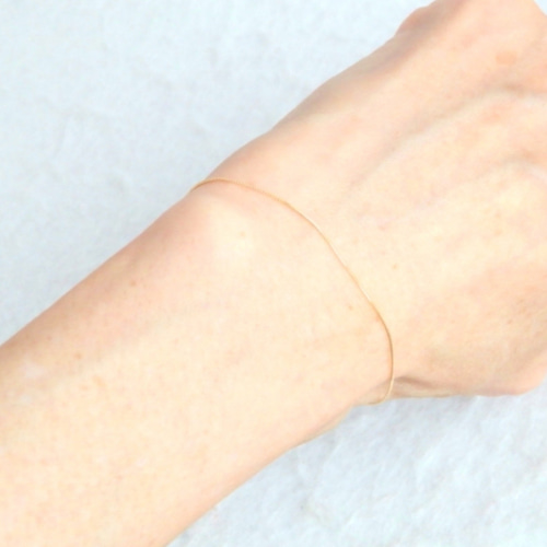 K　k18ブレスレット ベネチアンチェーン 0.5㎜幅 華奢 つけっぱなし K k18ブレスレット ベネチアンチェーン 0.5㎜幅 華奢 つけっぱなし