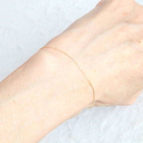 再販 k18ブレスレット ベネチアンチェーン 0.5㎜幅 アンクレット 気分