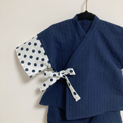ラスト 1点　2way❤️日本製　優綿素材のモダンな甚平さん❤️ギフト　プレゼント　お祭り　夏祭り 5枚目の画像