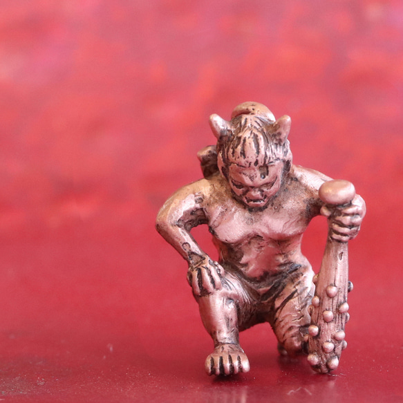 ピンクの妖怪 酒吞童子ネックレス　 （659-777/純銅製） 5枚目の画像