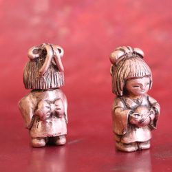 ピンクの妖怪 座敷わらしネックレス　 （659-776/純銅製） 5枚目の画像