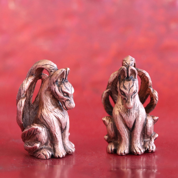 ピンクの妖怪 九尾の狐ネックレス　 （659-774/純銅製） 5枚目の画像