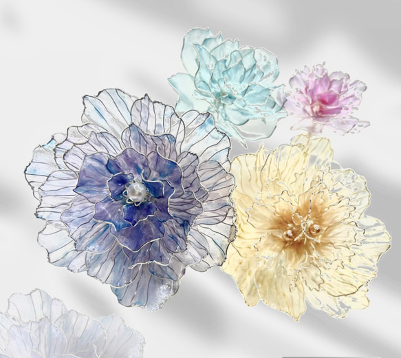 牡丹 と 芍薬 の 髪飾り ⭐︎ アメリカンフラワー コーム Nami's