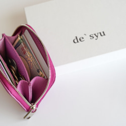 高級シュランケンカーフミニ財布　（サーフ）　エクセラファスナー使用　可愛らしサイズ感　手のひらサイズ 2枚目の画像