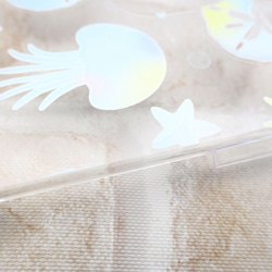 送料無料★虹色クラゲ＆ヒトデ柄スマホケースiPhone12/iPhone14/ストラップホール 6枚目の画像
