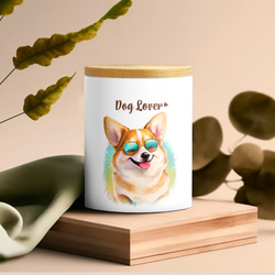 【 グラサン コーギー 】  キャニスター　保存容器　お家用　プレゼント　犬　ペット　うちの子　犬グッズ 3枚目の画像