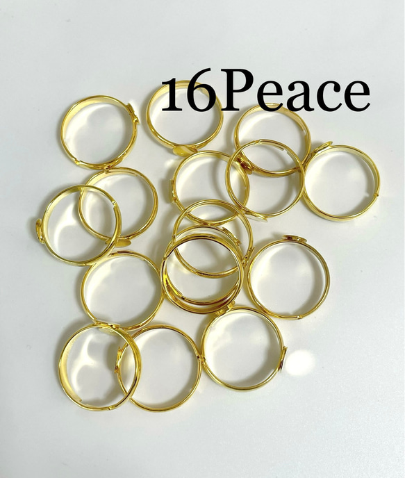 リングパーツ/イエローゴールドカラー16Peace 1枚目の画像