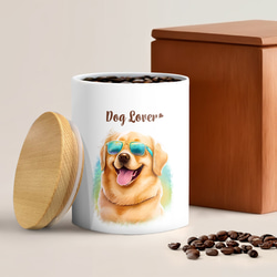 【 グラサン ゴールデンレトリバー 】  キャニスター　保存容器　お家用　プレゼント　犬　ペット　うちの子　犬グッズ 2枚目の画像