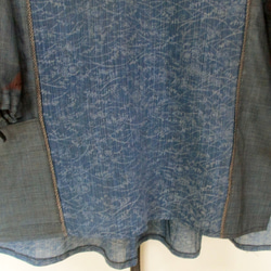 ７２２４　麻の上布と大島紬で作ったプルオーバー　＃送料無料 9枚目の画像