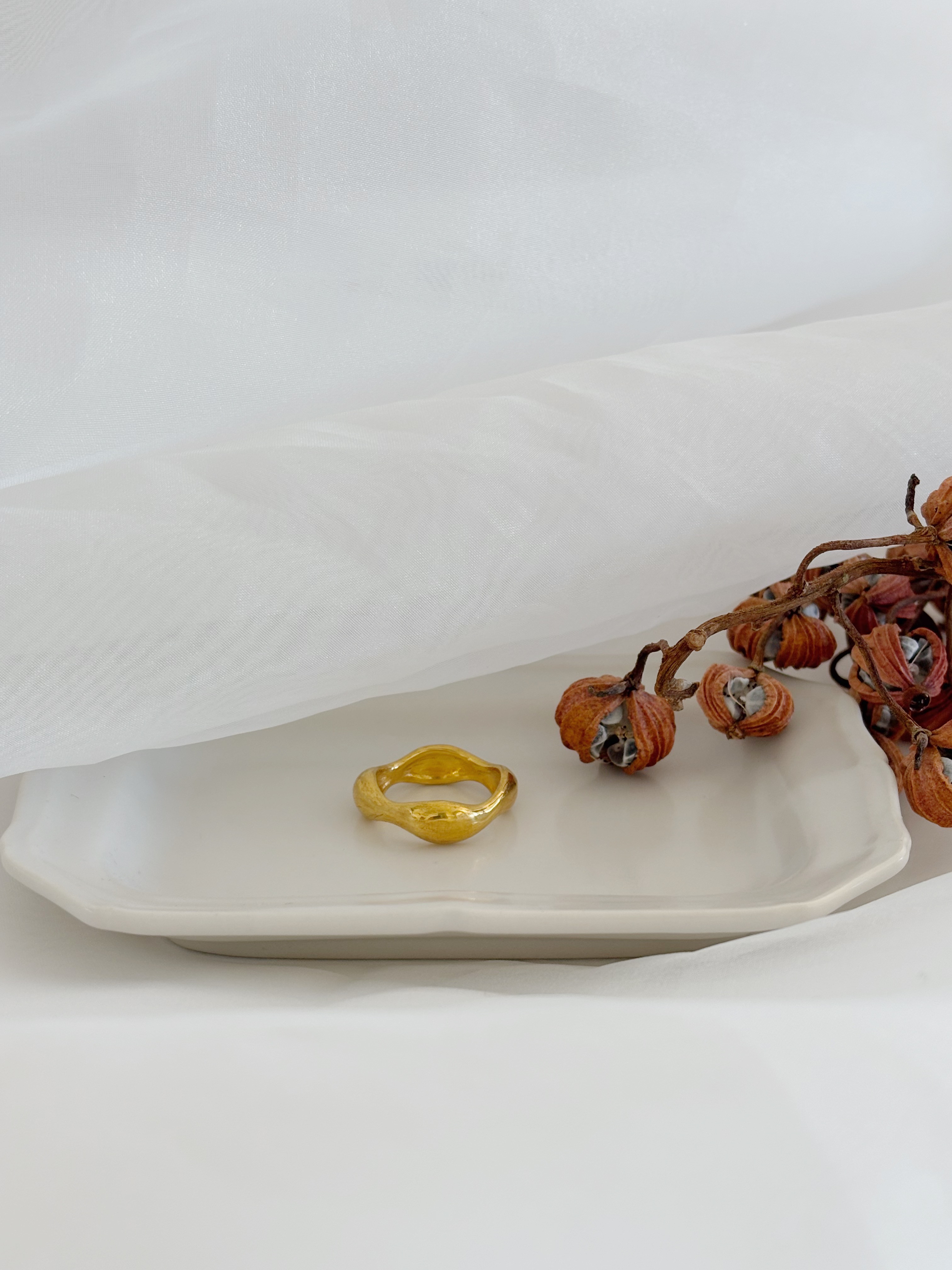 ［K18ゴールドコーティング］ぷっくりニュアンスリング