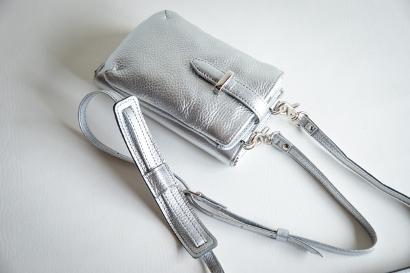 Creema 限定 夏の福袋】お財布ショルダーと肩当てのセット シルバー