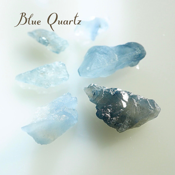 8個 粒売り 天然石 氷柱クリスタル ダークブルー 青 氷柱水晶