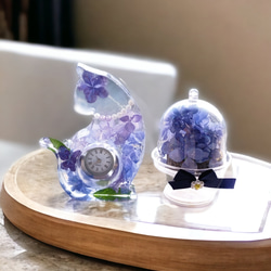 紫陽花の猫時計、プチパフェセット  夏の福袋 1枚目の画像