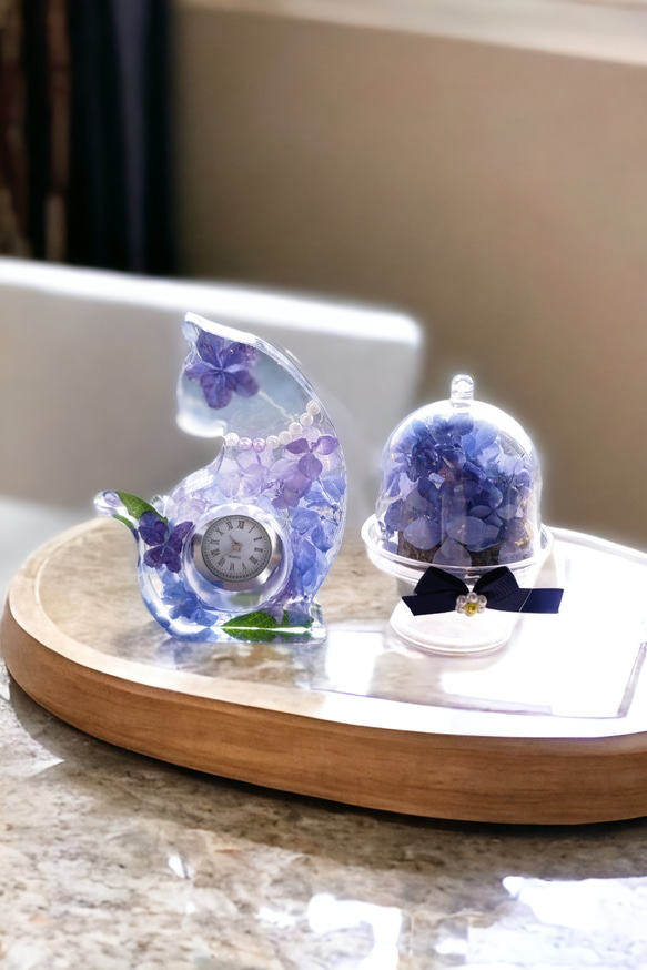 紫陽花の猫時計、プチパフェセット  夏の福袋 1枚目の画像