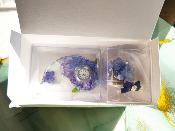 紫陽花の猫時計、プチパフェセット  夏の福袋 5枚目の画像