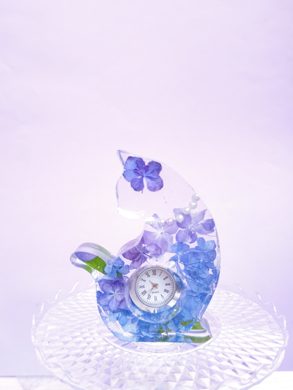 紫陽花の猫時計、プチパフェセット  夏の福袋 2枚目の画像