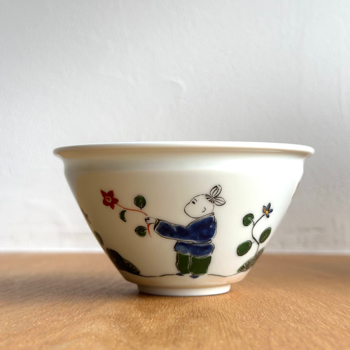 京焼・清水焼】京都 水野春陽窯 上絵 唐子 小鉢 中鉢 お椀・ボウル・鉢