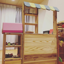 おままごと　キッチン　お店屋さん　木製 ままごとキッチン お店屋さん poet cafe(ポエトカフェ) Bタイプ 2色